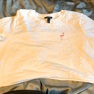 Forever21 Cropped flamingo tee